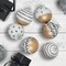 Northlight Abstract Glass Ball Christmas Ornaments - 3" (80mm) - White and Black - 6ct